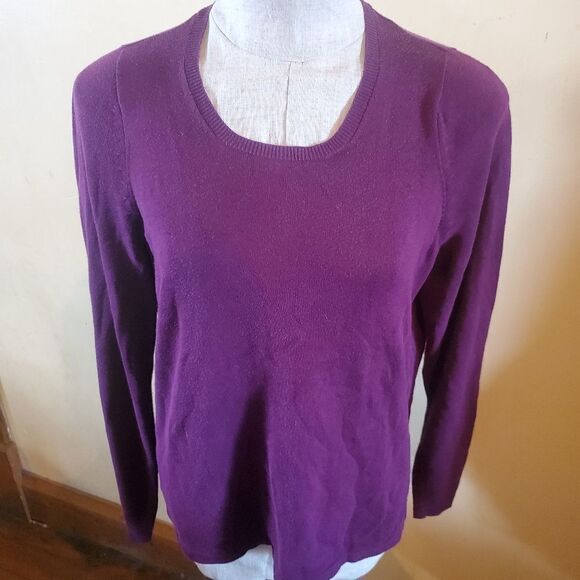 Peruvian connection purple pima&tencel sweater lar - Picture 1 of 4